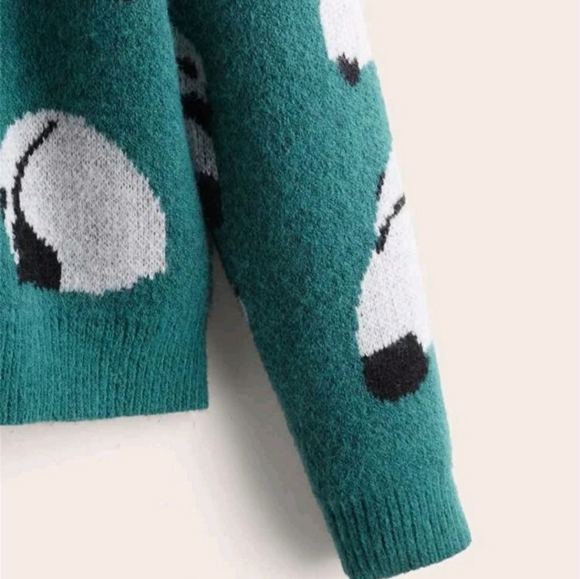 Panda Pattern Drop Shoulder Sweater - Picture 3 of 5